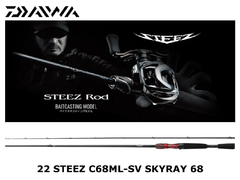 Fishing Rod with Corrosion-Resistant Guides-Daiwa 22 Steez Casting C68ML-SV Skyray 68