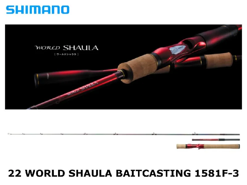 Fishing Rod with Reinforced Guides-Shimano 22 World Shaula Baitcasting 1581F-3