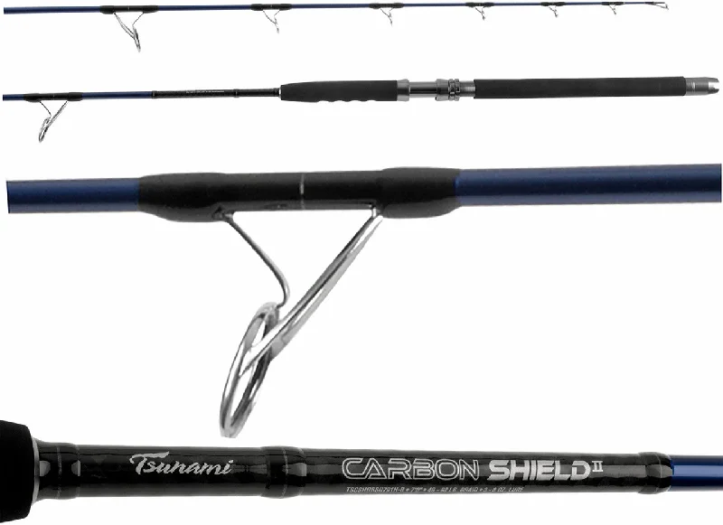 Fishing Rod for Heavy Tackle-Tsunami Rods Carbon Shield II Boat Spinning Rods