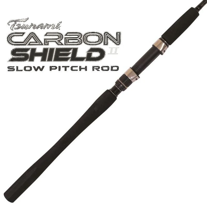 Fishing Rod with Fast Tip for Sensitivity-Tsunami Carbon Shield II Spinning Slow Pitch Rods