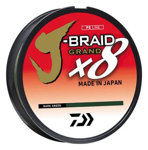 Ultralight Fishing Line for Small Tackle-Daiwa J-Braid Grand 8X 150yd 20lb Dark Green