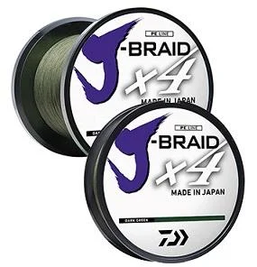 Easy-to-Knot Fishing Line-Daiwa J Braid Line x4 150yd 15lb Green