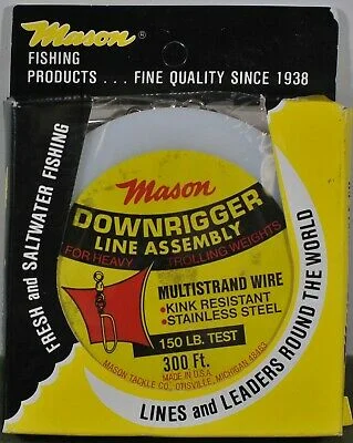 Fishing Line with Strong Knot Strength-Mason Downrigger Line Assembly 150LB Test 300ft DRL-300