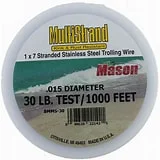 Fishing Line for Heavy Tackle-Mason Multistrand 1 x 7 Stranded Stainless Steel Trolling Wire  30LB Test 1000FT