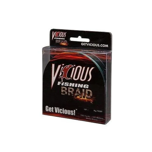 No Memory Fluorocarbon Fishing Line-Vicious Braid Moss Green 150yd 40lb