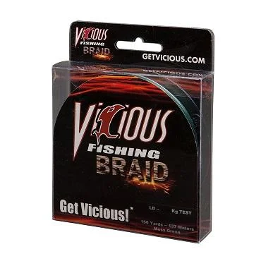 Fishing Line for Wading in Streams-Vicious Braid Moss Green 150yd 65lb