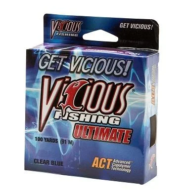 Fishing Line for Snag-Free Fishing-Vicious Ultimate Clear-Blue 100yd 6lb