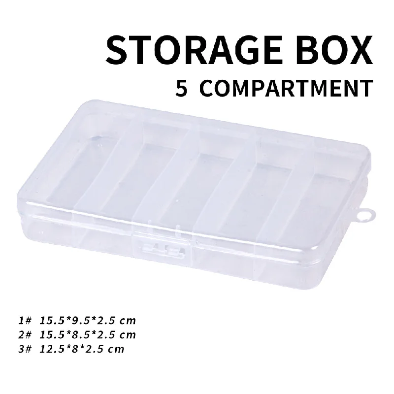 Fishing Tackle Boxes for Spinnerbaits and Lures-5 Compartments Lure Box