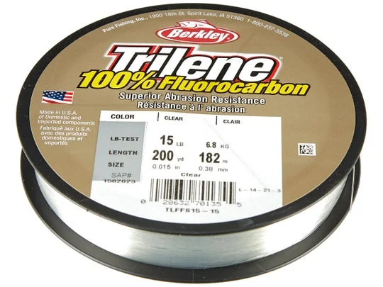 Fishing Line with Ultra Low Visibility-Berkley Trilene 100% Fluorocarbon Line Clear 200yrd