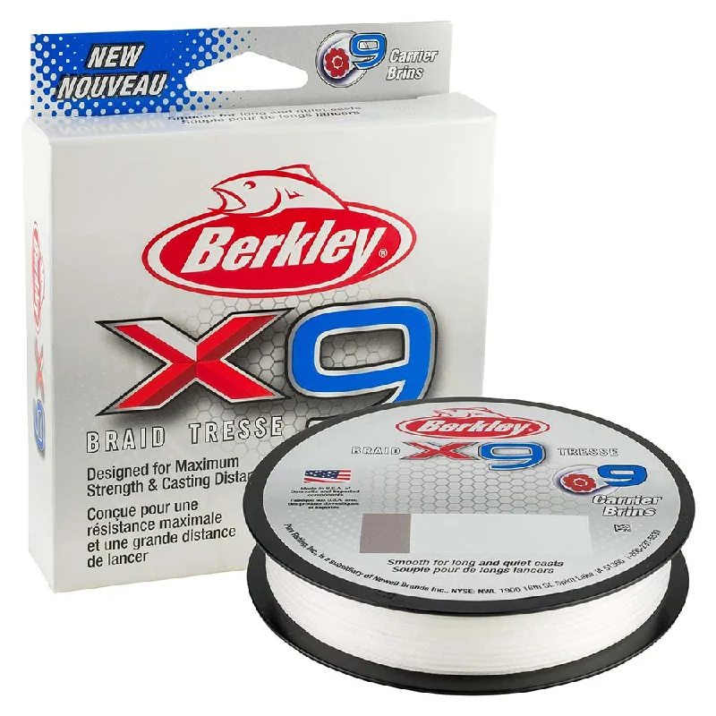 Fishing Line for Bait Fish-BERKLEY X9 BRAID CRYSTALL 100LB 219YDS