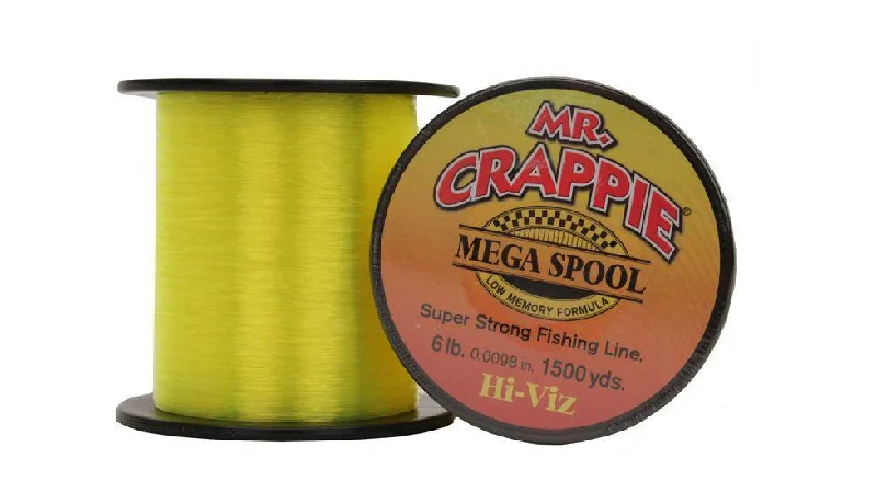 Ultra Thin Fishing Line-Mr. Crappie Mega Spool HiVis