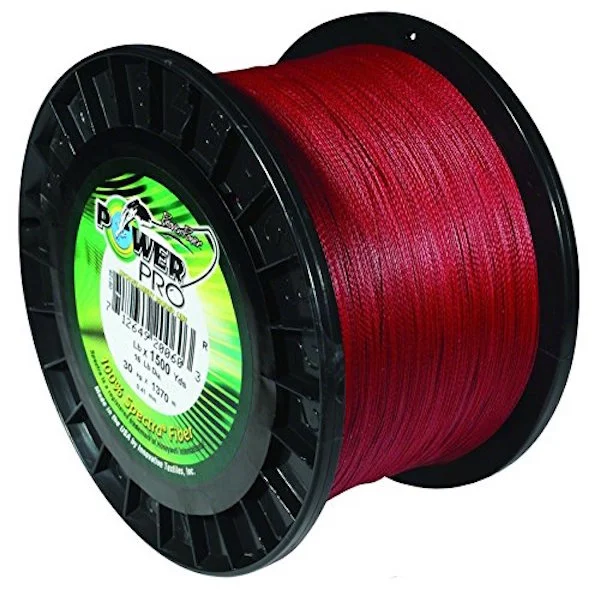 Fishing Line for Bluegill-POWERPRO SPECTRA FIBER VERMILLION RED 10# 1500YD