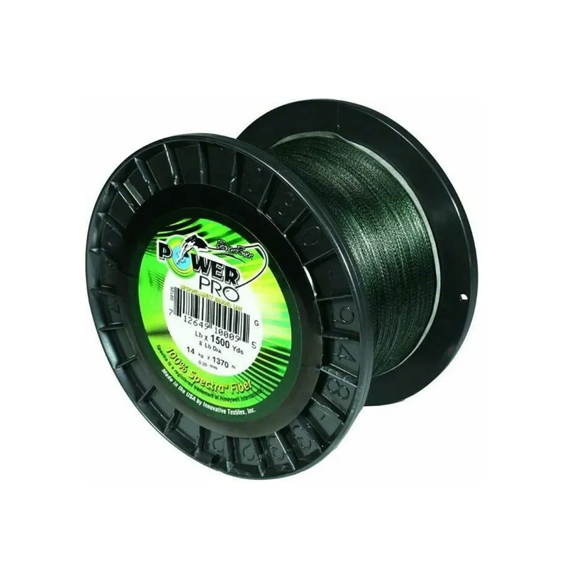 Thin Fishing Line-POWERPRO SPECTRA FIBER MOSS GREEN 150# 1500YD