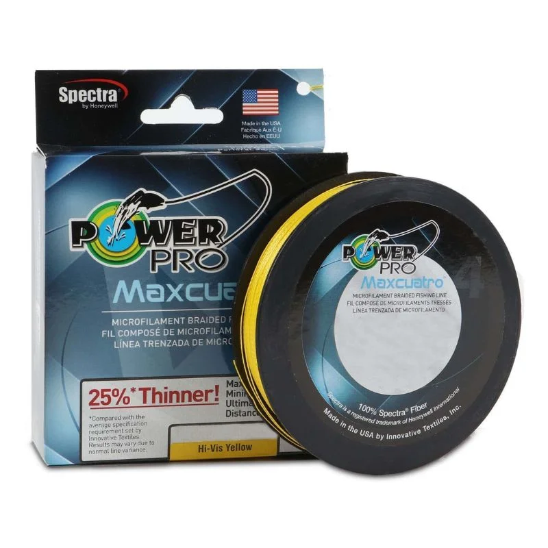 Fishing Line for Shark Fishing-POWERPRO MAXCUATRO YELLOW 100LB 1500YDS