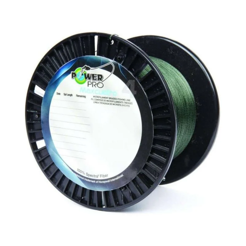 Fishing Line with Strong Knot Strength-POWERPRO MAXCUATRO MOSS GREEN 100LB 3000YDS BULK