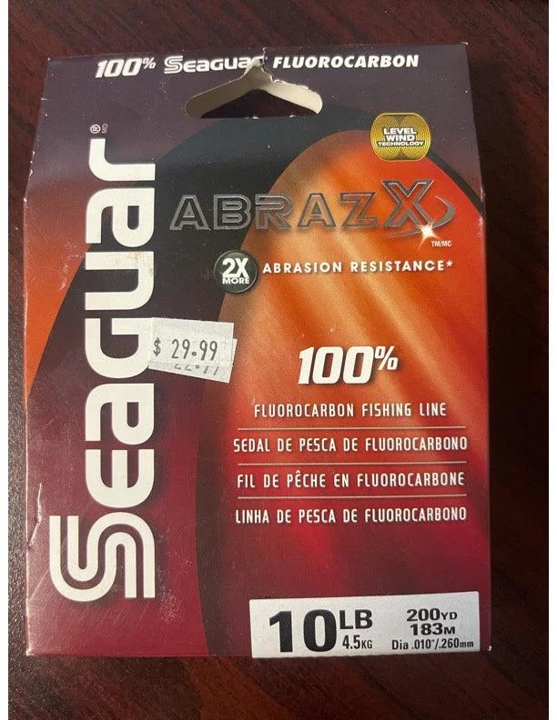 Fishing Line for Crankbaits-Seaguar AbrazX Fluorocarbon 10lb Line (older packaging)