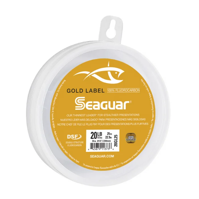 Ultra Thin Fishing Line-SEAGUAR GOLD LABEL 25 20LB 25YDS LEADER