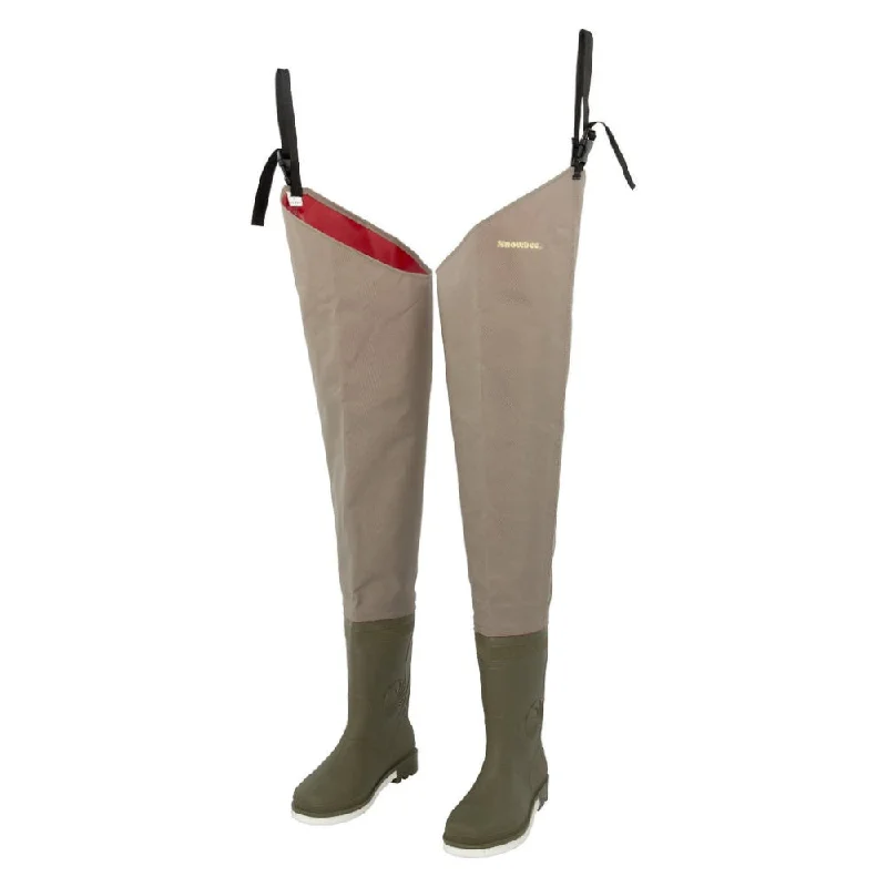 Waders with Breathable Fabric-Snowbee 150D Nylon Cleated Sole Thigh Waders - UK6