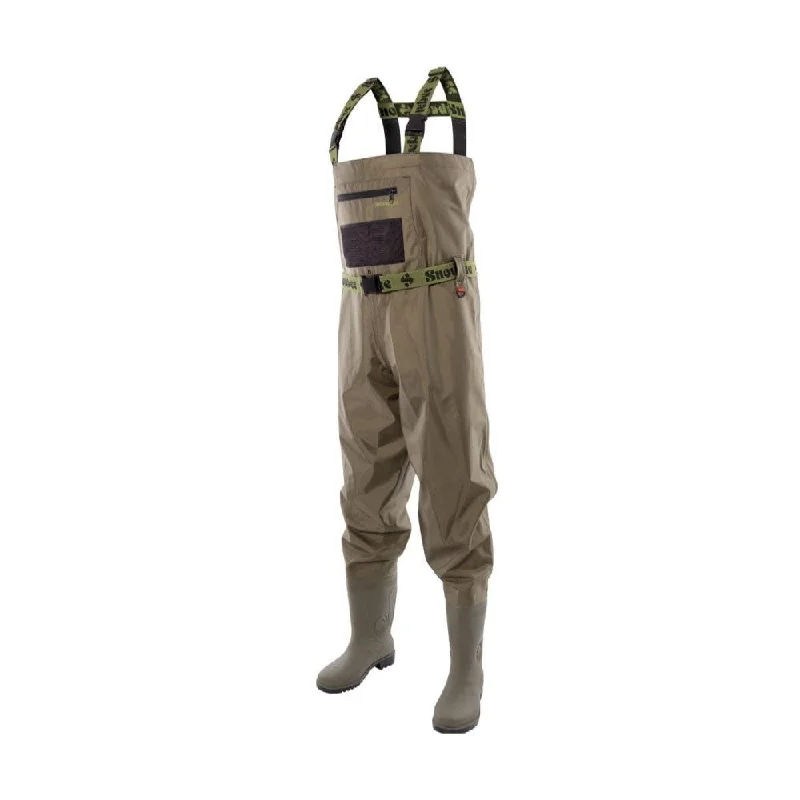 Waders for Fishing in Heavy Rain-Snowbee 210D Nylon Wadermaster Chest Waders - Cleated Sole - 10FB