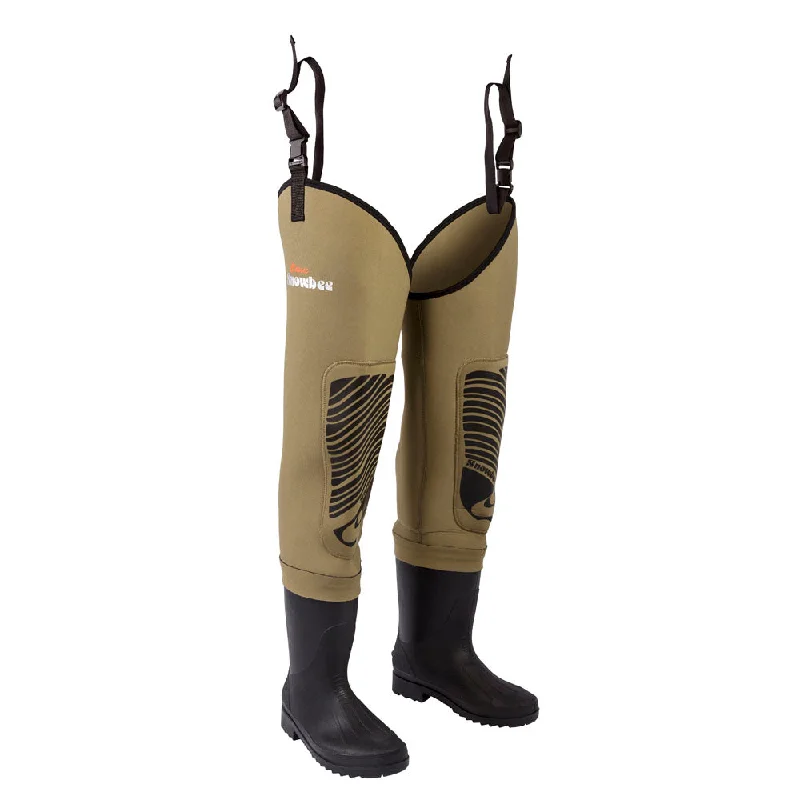 Waders for Adventure Fishing Trips-Snowbee Classic Neoprene Cleated Sole Thigh Waders - 6