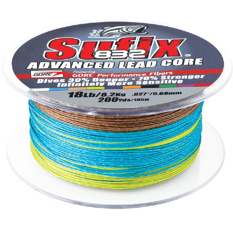 Fishing Line for Daytime Fishing-SUFIX 832 ADVANCED SUPERLINE BRAID LEAD CORE 10 COLOR METERED 12LB 200YDS