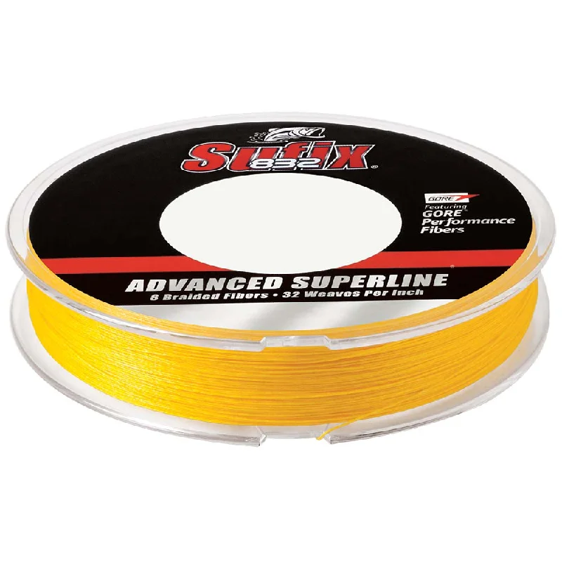 Ultralight Fishing Line for Small Tackle-SUFIX 832 ADVANCED SUPERLINE BRAID HI-VIS YELLOW 10LB 300YDS