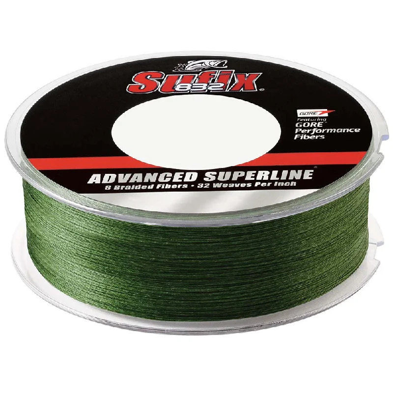 Fishing Line for Shallow Water Casting-SUFIX 832 ADVANCED SUPERLINE BRAID LO-VIS GREEN 10LB 600 YDS