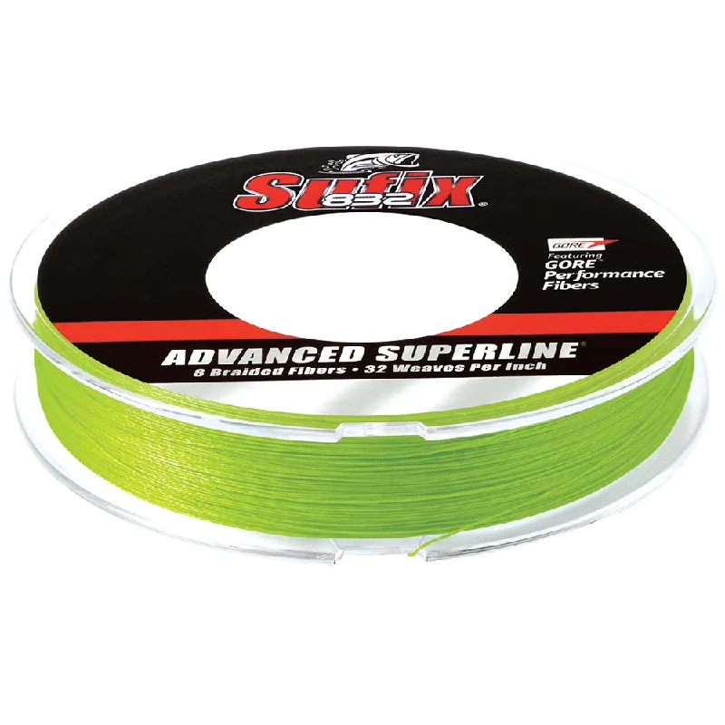 Fishing Line for Lure Casting-SUFIX 832 ADVANCED SUPERLINE BRAID NEON LIME 10LB 150YDS