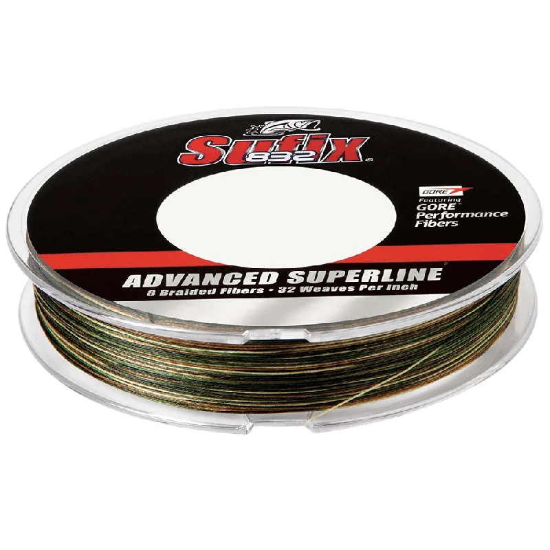 Fishing Line for Spinning Reels-SUFIX 832 ADVANCED SUPERLINE BRAID CAMO 8LB 150YDS