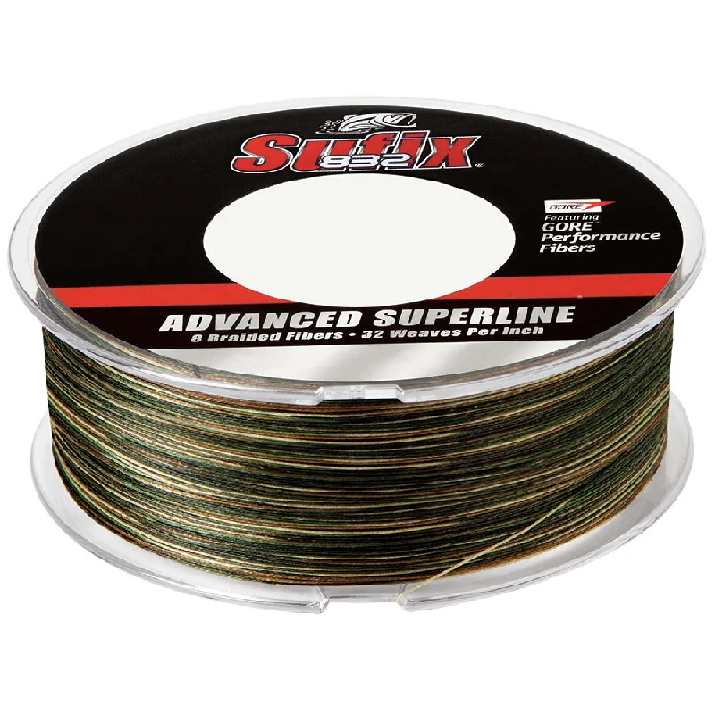 Fishing Line for Deep Sea Fishing-SUFIX 832 ADVANCED SUPERLINE BRAID CAMO 30LB 600YDS