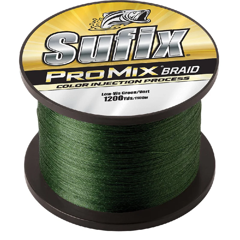 Fishing Line for Spinning Reels-SUFIX PROMIX BRAID LOW-VIS GREEN 40LB 1200YDS