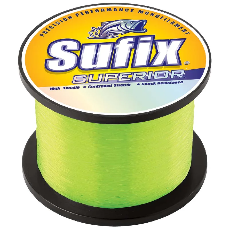 Fishing Line for Trophy Fish-SUFIX SUPERIOR HI-VIS YELLOW MONOFILAMENT 15LB 7410 YDS BULK