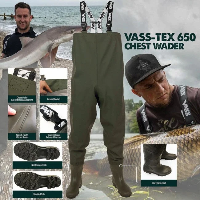 Durable Waders-Vass-Tex PVC Bootfoot Waders with Studs