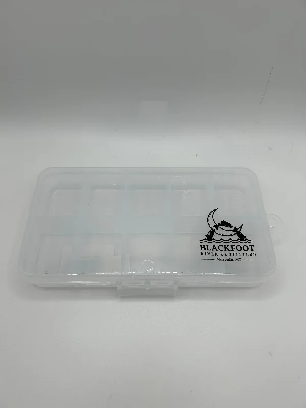 Fishing Tackle Boxes for Fishing on a Budget-BRO Logo 10 Compartment Fly Box Clear