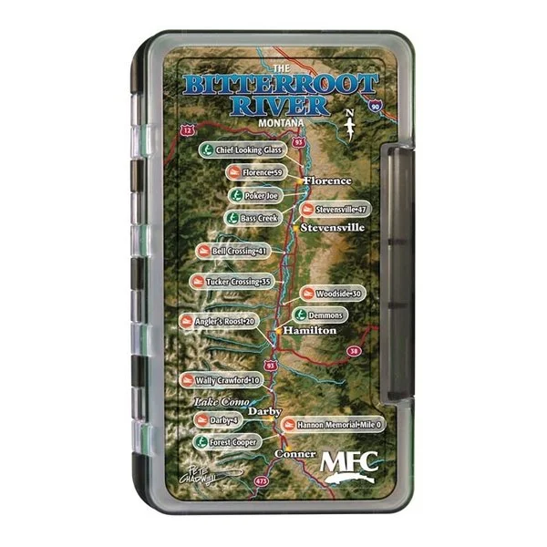 Fishing Tackle Boxes for Anglers on the Go-MFC Bitterroot River Waterproof River Map Fly Box