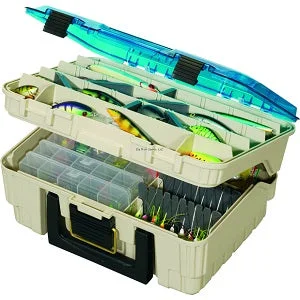 Fishing Tackle Boxes for Spring and Summer Fishing-Plano 134900 Mag Over & Under Beige w/Blu Top