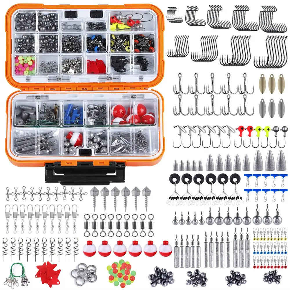 Fishing Tackle Boxes for Fishing Hooks-PLUSINNO 343pcs Fishing Accessories Kit