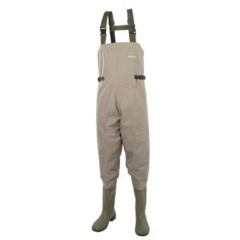 Waders with Pockets-Snowbee 150D Rip-Stop Nylon PVC Chest Booted Waders (olive box)