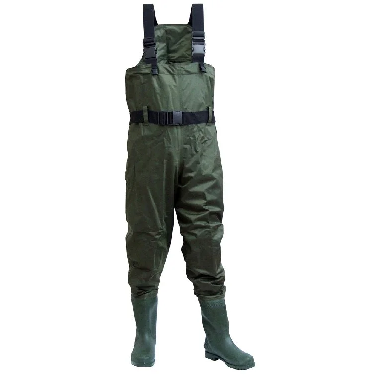 Waders for Active Fishing-Kilwell Chest Waders - Olive, Cleat Sole