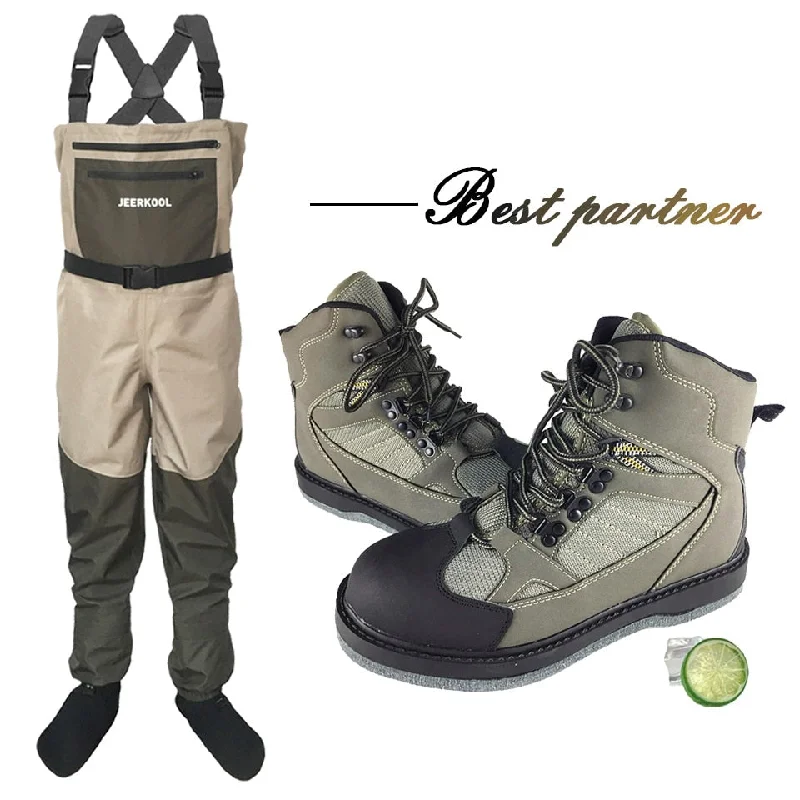 Waders for Saltwater Fishing-Jeerkool Chest Wader and Boot Set